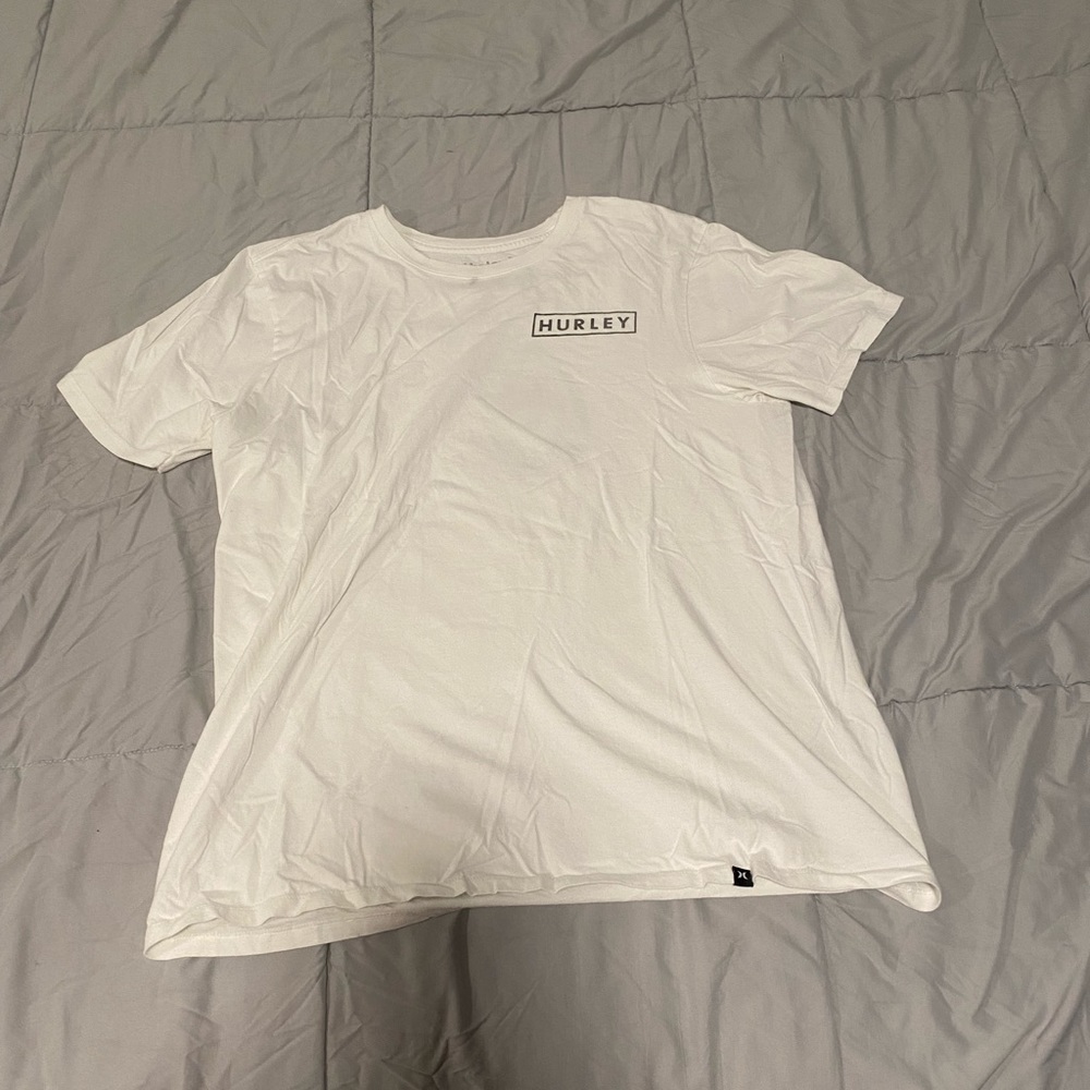 white hurley t-shirt large